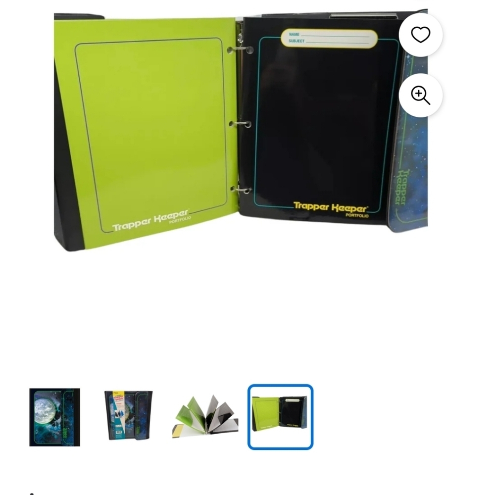 Mead Trapper Keeper Binder with Portfolios Nuclear Moon - Picture 5 of 12